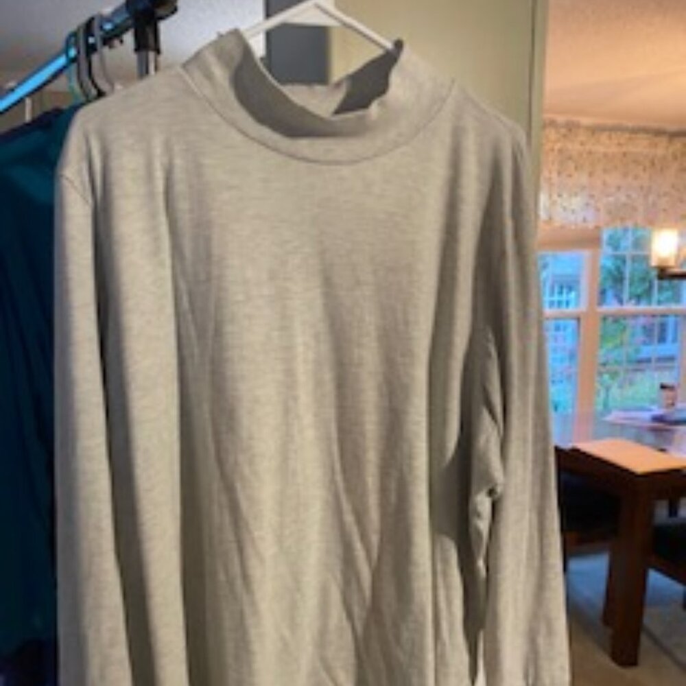 Plus Size Womens Mock T-neck Oatmeal color